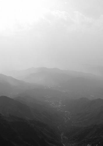 The great wall of China on a foggy day by Christopher Ottesen